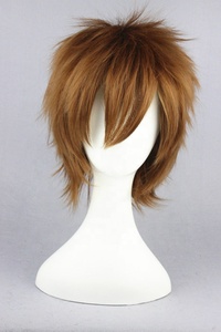 วิกผมคอสเพลย์อนิเมะสังเคราะห์งานปาร์ตี้ฮาโลวีนสีน้ำตาล MSN Bobo sabaku NO Gaara 35cm - Product Image 3