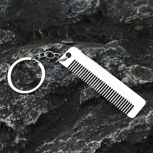 Mini peigne en métal argenté porte-clés, breloque pour salon <span class=keywords><strong>de</strong></span> coiffure, coiffeur, barbier, cadeau pour coiffeur, pendentif <span class=keywords><strong>de</strong></span> sac, bijou - Product Image 5