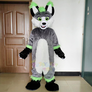 Costume <span class=keywords><strong>de</strong></span> Mascotte Loup Gris Personnalisé, Tenue <span class=keywords><strong>de</strong></span> Cosplay Animal <span class=keywords><strong>de</strong></span> Dessin Animé pour Événements et Divertissements d'Halloween/Noël - Product Image 1