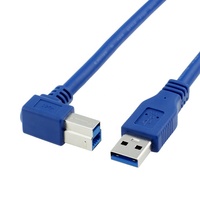 Kabel Printer USB 3.0 Tipe A Male ke USB B High Speed 5Gbps Sudut Kanan 90 Derajat untuk Epson HP