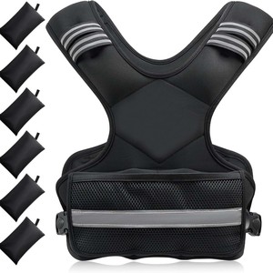 Gilet lesté avec bandes réfléchissantes, réglable, en néoprène, ergonomique, dos en X, respirant, résistant à la transpiration, unisexe, pour la course à pied, la remise en forme et l'entraînement - Product Image 1