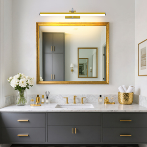 Modern <b>Gold</b> LED Bathroom <b>Mirror</b> Wall Light Aluminum Alloy <b>Rectangular</b> Vanity Fixture Warm White 3500K Dimmable Surface Mounted - Product Image 6