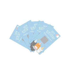Thiết kế sinh nhật thẻ cào tùy chỉnh phong cách dễ thương <span class=keywords><strong>Scratch</strong></span>-off UV lớp phủ in Chiến Thắng Thông tin - Product Image 5