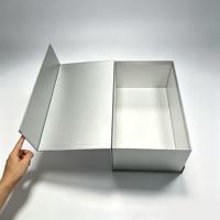 Boîte magnétique argentée métallique avec logo personnalisé, boîte d'emballage rigide en carton de qualité supérieure, boîte cadeau en papier de luxe pour appareils électroniques
