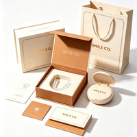 Boîte magnétique en carton rigide noir de luxe avec logo personnalisé, emballage pour cosmétiques, appareils dentaires, boîte magnétique avec insert en mousse