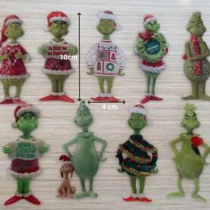 Adornos Navideños Divertidos al por Mayor, Adornos Colgantes de Acrílico Verde con Diseño de Grinch, Accesorios para Árboles de Navidad - Product Image 3