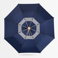 Paraguas de titanio de doble capa con revestimiento plateado, protección UV, 21 pulgadas, 10 varillas, plegable en tres partes, totalmente automático, resistente al viento y con gran flujo de aire.