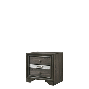 Naima Gray Finish Nightstand With Three <b>Drawers</b> <b>Storage</b> Unit Bedroom Furniture - Product Image 4