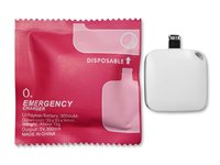 Promocional mini 2 en 1 de un solo uso desechable de emergencia cargador móvil de una sola vez 300mAh banco de energía desechable