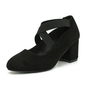Zapatos Planos Mary Jane para Mujer, Punta Redonda, Ante Sintético, Correa Cruzada, Cómodos para Todas las Temporadas, Zapatos de Ballet con Diseño Sólido - Product Image 4