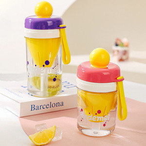 Tedemei Kids Water <b>Bottle</b> With Handle And <b>Straw</b> Portable Tea Infuser Airtight Cup For Children - Product Image 2