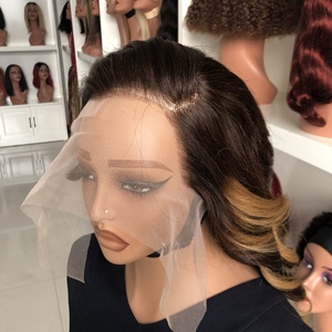 Parrucca in Capelli Umani 4/27 Marrone Biondo Ombré Ricci a Tubo Ondulati Sciolti Doppia Trama Lunga per Donna - Ingrosso Fabbrica - Product Image 4