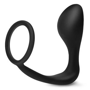 Plug anal en silicone unisexe avec anneau Stimulateur de jouets sexuels adapté aux débutants pour le <span class=keywords><strong>plaisir</strong></span> de massage de la prostate pour les couples - Product Image 1