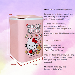 Custom Cartoon Press Top Desktop Trash <b>Bin</b> with <b>Lids</b> Compact Waste <b>Bin</b> <b>Plastic</b> Rectangle Garbage Can for Home Office - Product Image 4