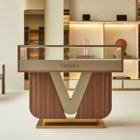 Vitrine d'exposition en bois et verre sur mesure haut de gamme, vitrine de luxe pour montres, bijoux, diamants, comptoir de présentation de bijoux, kiosque