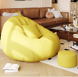 Lazy <strong>Sofa</strong> Reclining Sleeping Single Lazy Chair Human Dog Bed Tatami <strong>Bedroom</strong> <strong>Small</strong> <strong>Sofa</strong> Bean Bag Recliner Cream Style Cotton - Product Image 3