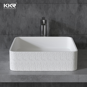 Recién llegado, lavabo y lavabo gris rectangular con forma de hormigón de cemento para baño, lavabo sanitario hecho en China - Product Image 4