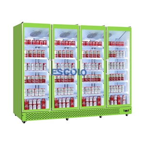 Stand Cabinet Commercial Refrigerator 4 Glass Door <b>Drink</b> <b>Cooler</b> Digital Control Automatic Defrost for Supermarket Factory Direct - Product Image 4