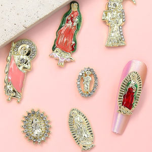 เครื่องประดับ<span class=keywords><strong>3D</strong></span> สุดหรูสำหรับตกแต่งเล็บพลอยเทียม San Judas สีชมพูชุบโลหะอัลลอยสำหรับงานฝีมืออุปกรณ์ทำเล็บแบบทำมือแบบทำมือ ZB68 - Product Image 2