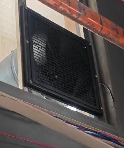 مروحة عادم صناعية قوية من الحديد الزهر مثبتة على الحائط من HENGBO، مقاس 10-14 بوصة، منخفضة الضوضاء، مربعة الشكل، لاستخراج الأبخرة الزيتية والتهوية - Product Image 5