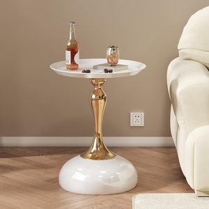 Mesas de Centro Móviles Pequeñas, Redondas, de Metal Retro, Estilo Nórdico, Portátiles, Modernas y de Lujo para Sala de Estar, Mesa Auxiliar de Dormitorio - Product Image 1