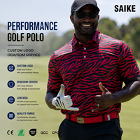 Chemise de golf imprimée pour homme, manches courtes, haut de sport décontracté, design personnalisé, tricot léger, vêtements de style moderne pour le golf