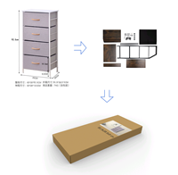Commode commode intelligente blanche dorée pliable table de chevet de chambre à coucher avec 2 tiroirs