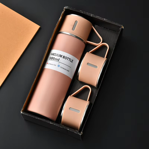 Thermos isotherme en acier inoxydable 304 de 500 ml avec 3 couvercles, ensemble cadeau personnalisable - Product Image 4