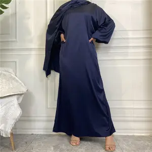 Busana Muslim wanita, baju Hijab sutra trendi, baju Muslim wanita, Hoodie Ramadan, baju doa panjang, polos, Hijab Dubai, baju longgar