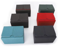 Boîte de rangement double couche en cuir PU pour cartes TCG et jeux de société, idéale pour l'organisation des cartes de commandant