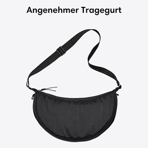 क्रॉसबॉडी कंधे बैग पुरुष महिला काले मध्यम क्रेसेंट शैली वास्तविक चमड़े के जिपर बंद पत्र पैटर्न लोगो पानी-सरीसृप - Product Image 3