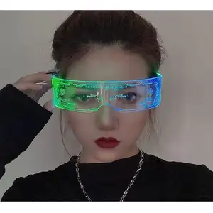 Dasheng 핫 세일 레이브 네온 LED 라이트 안경 사이버 펑크 고글 미래 전자 조명 파티