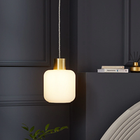 Décor à la maison nordique moderne led suspension nervuré verre opale abat-jour or support de lampe pour salle à manger cuisine chambre