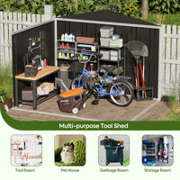 Abri en métal Rangement d'outils de jardin Abri de stockage extérieur avec plancher Hangars en métal à vendre