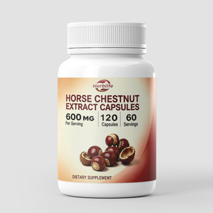 Cápsulas de Extracto de Castaño de Indias de Marca Privada OEM, 600 mg por Porción, 120 Cápsulas, Suplemento Dietético Herbal Sin Gluten y Sin GMO - Product Image 1