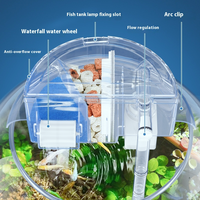 Filtre d'aquarium à séparation sec-humide avec anneaux bio-céramiques, purificateur d'eau 3 en 1 avec cascade et aération pour aquarium rond 4W