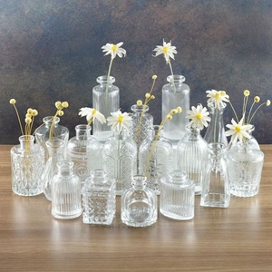 Wholesale Mini Glass Decorative Small Glass <strong>Flower</strong> Glass <strong>Vases</strong> Wedding Centerpiece Clear - Product Image 3