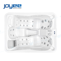 Joyee Baignoire Spa Rectangulaire Autoportante d'Extérieur en Acrylique US pour Hôtels et Villas, Bain à Remous Massant pour 3 Personnes
