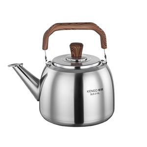 Hervidor de Agua con Silbato de Acero Inoxidable 316 con Mango de Madera, Hervidor Doméstico de Gran Capacidad para Cocina de Gas e Inducción KQ-MWSH6L Grande - Product Image 2