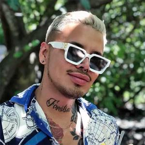 Custom Logo Fashion Newest Pink Yellow Large Frame <b>Sunglasses</b> for Men UV400 Oversized Square <b>Sunglasses</b> - Product Image 1