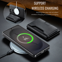Funda de Teléfono Desmontable de PU con Cartera para Samsung S26 Ultra/S26 Plus/S26 FE con Soporte para Tarjetas, Bloqueo RFID, Carga Inalámbrica