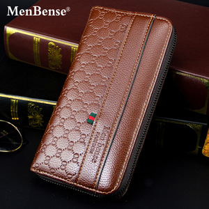 Hot Selling Retro <b>Long</b> Business <b>Wallet</b> Pu Leather Card Holder Slim Coin Purse Zipper <b>Wallet</b> for Men - Product Image 3