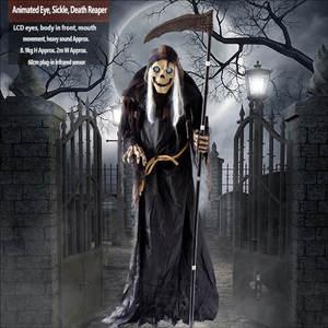 Decoración de Halloween: Gran Figura Eléctrica de Inducción de la Parca con Guadaña para Casa Embrujada o Sala de <span class=keywords><strong>Escape</strong></span> - Product Image 5