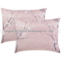 Ensemble de housse de couette et taies d'oreiller à imprimé floral Vio, trois pièces, polyester 600TC, lavable, fourni directement par le fabricant