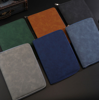 Porte-documents moderne en cuir PU avec logo personnalisé, fermeture éclair, organiseur, porte-stylo, porte-cartes, classeur pour carnet, cadeaux de bienvenue pour les bureaux d'entreprise