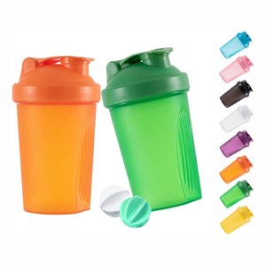 Ecológico 400ml Botella de proteína de plástico colorida Shaker Fitness Shaker Bottle - Product Image 1