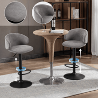 Tabouret de bar pivotant en tissu moderne et contemporain avec dossier, hauteur réglable, chaise de comptoir pour îlot de cuisine, bar, café