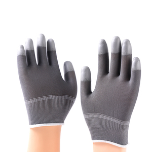 Guantes de trabajo personalizados para hombre, guantes de mano para construcción de jardín, guantes de seguridad resistentes a los cortes con revestimiento de <span class=keywords><strong>PU</strong></span>, logotipo personalizado, gris - Product Image 2
