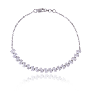 Oval Cut Diamond Tennis <b>Bracelet</b> for Women 925 <b>Silver</b> Rhodium Plated Classic Chain Link Luxury Jewelry Wedding Gift Party - Product Image 3