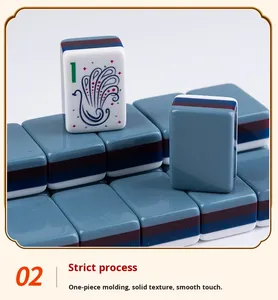 Juego de Mahjong Moderno Azul Pizarra Serenity con Motivos Artísticos de Bambú, <span class=keywords><strong>la</strong></span> Adición Chic Definitiva para tu Noche de <span class=keywords><strong>Juegos</strong></span> - Product Image 4